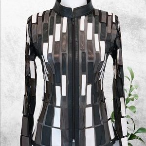 New Real Leather Mesh Short Jackets - Copper Panel